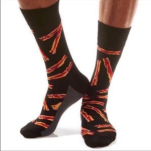 YO-SOX Men's Bacon Strips Novelty Crew Socks